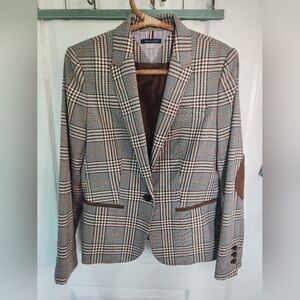 Tommy Hilfiger Womens Plaid Blazer - Brown and Black size 10